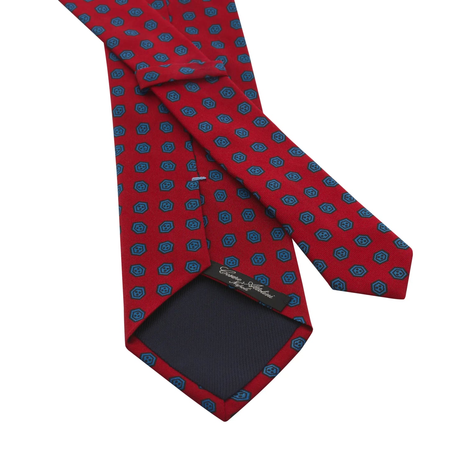 Rote Krawatte aus handbedruckter Seide