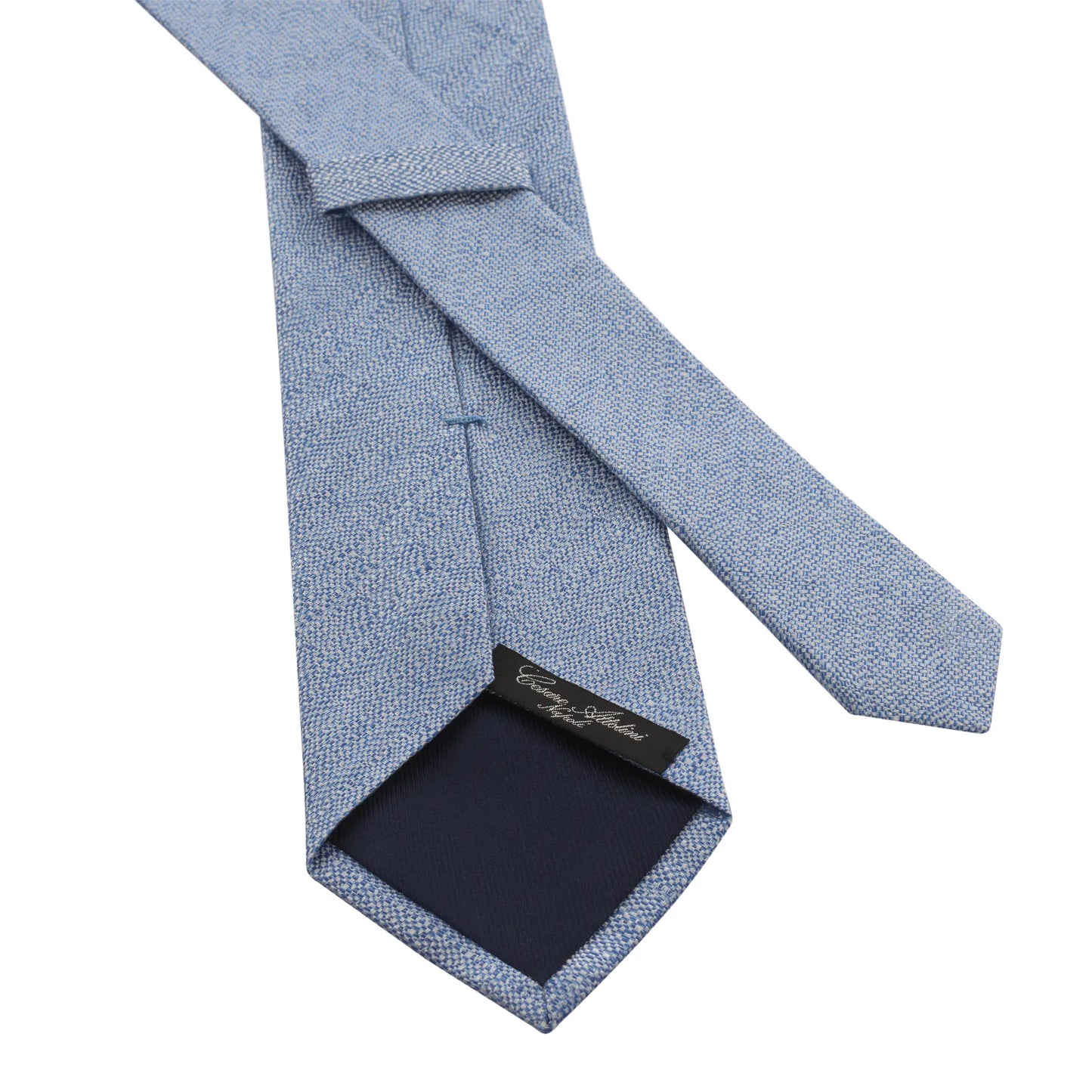 Textured Linen and Silk-Blend Tie in Light Blue