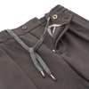 Marco Pescarolo Slim-Fit Virgin Wool Drawstring Puppytooth Trousers in Brown - SARTALE