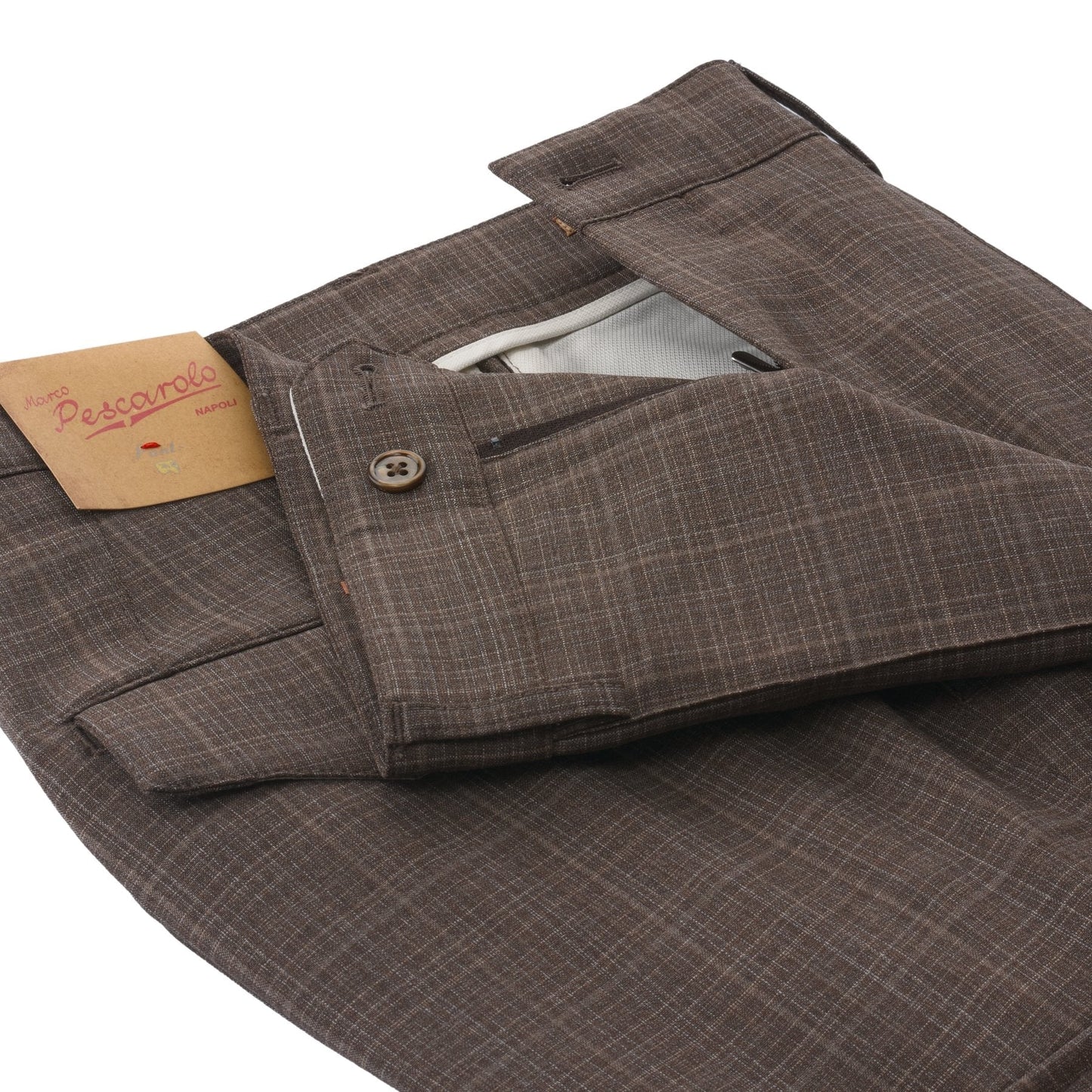 Marco Pescarolo Slim-Fit Virgin Wool Checked Cargo Trousers in Brown - SARTALE