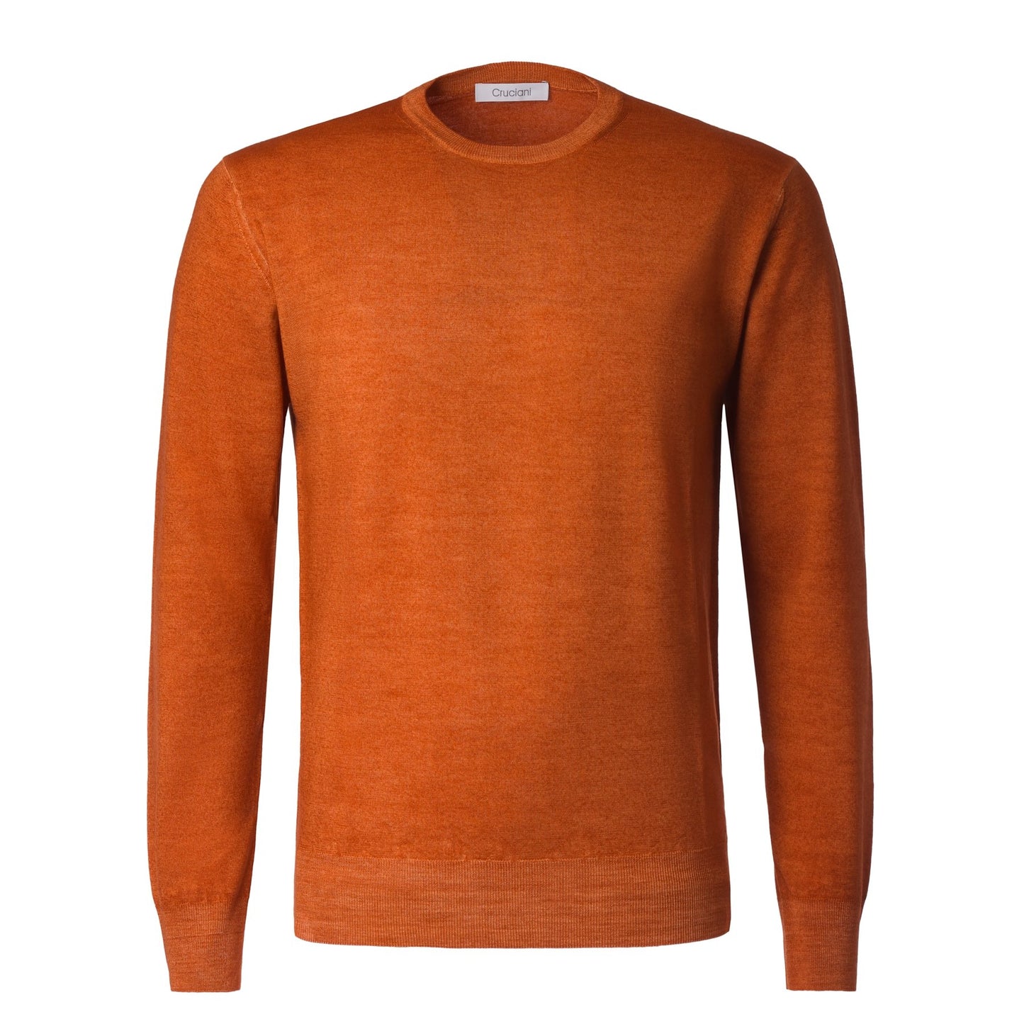 Cruciani Crew-Neck Wool Sweater in Orange - SARTALE