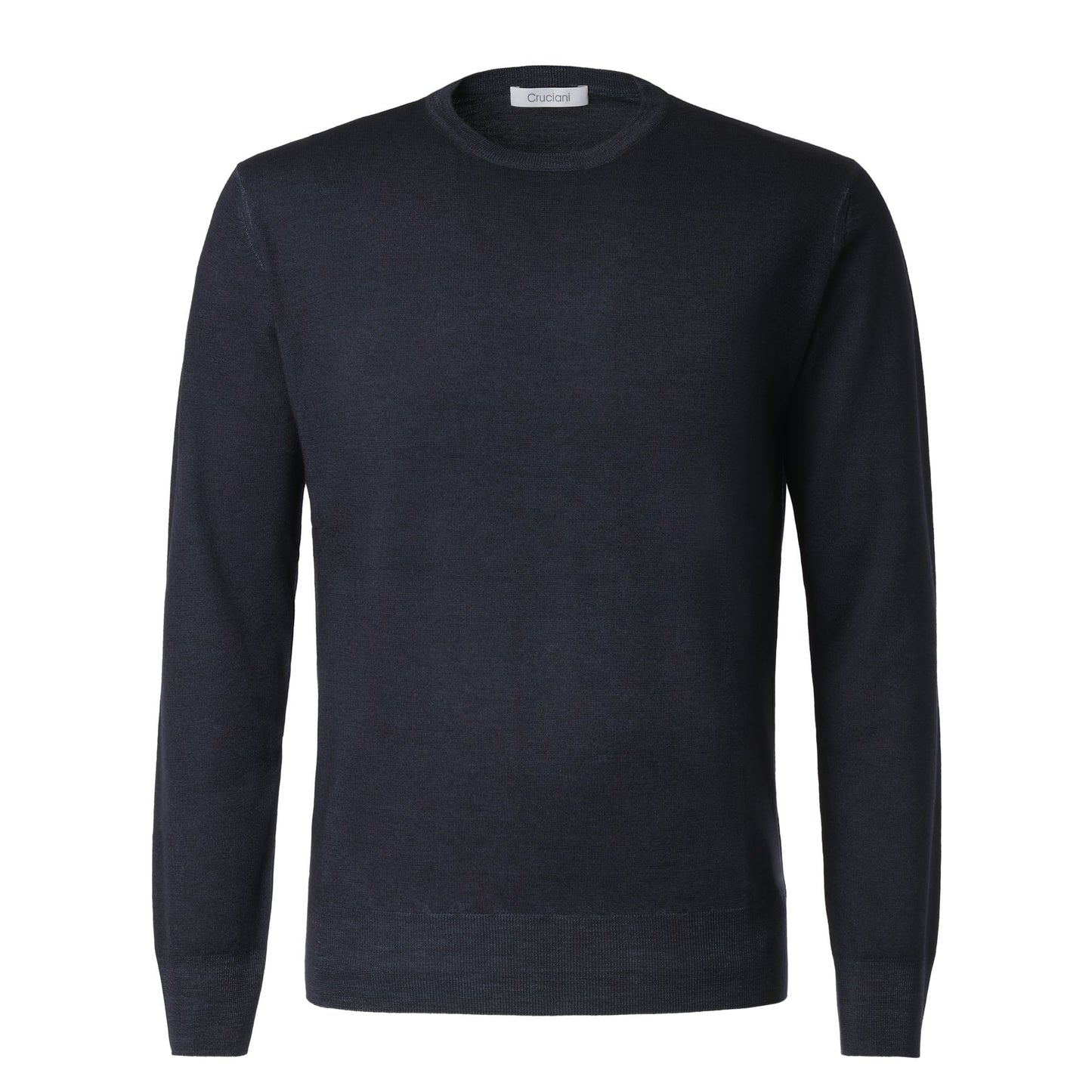 Cruciani Crew-Neck Wool Sweater in Dark Blue - SARTALE