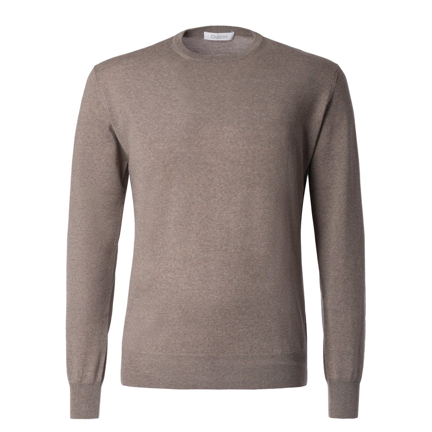 Crew-Neck Wool Sweater in Brown