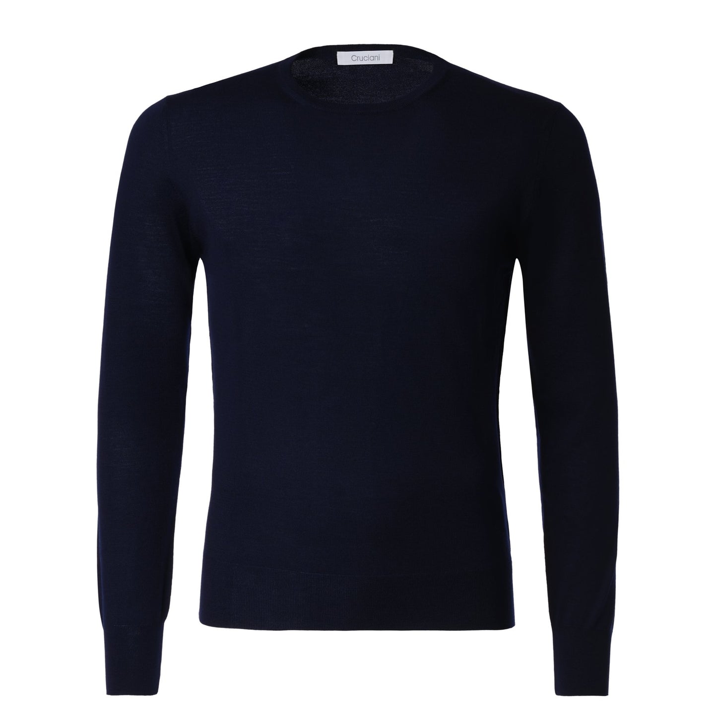 Cruciani Crew-Neck Wool Sweater in Dark Blue - SARTALE