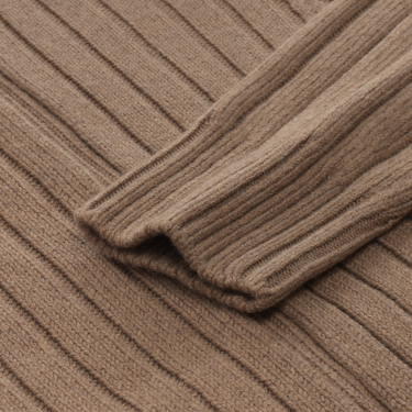 Cruciani Zip-Up Wool Sweater in Beige - SARTALE