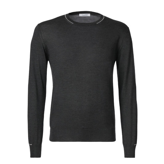 Cruciani Crew-Neck Cashmere and Silk-Blend Sweater in Dark Grey - SARTALE