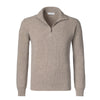 Cruciani Wool and Cashmere-Blend Half-Zip Sweater in Beige - SARTALE