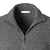 Cruciani Wool and Cashmere-Blend Half-Zip Sweater in Grey - SARTALE