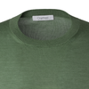 Cruciani Crew-Neck Cashmere and Silk-Blend Sweater in Olive Green - SARTALE