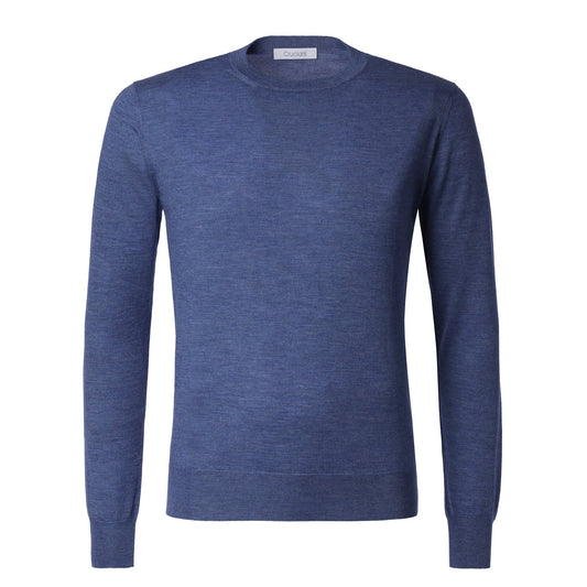 Cruciani Crew-Neck Cashmere and Silk-Blend Sweater in Blue - SARTALE
