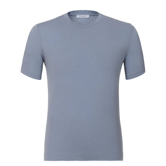 T-Shirt aus Stretch-Baumwolle in Graublau