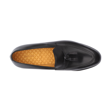 John Lobb "Callington" Leather Loafer with Hand-Stitched Apron in Black - SARTALE