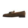 John Lobb "Callington" Suede Loafer with Hand-Stitching Apron in Pewter - SARTALE