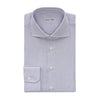 Emanuele Maffeis Striped Cotton Blue Shirt with Cutaway Collar - SARTALE