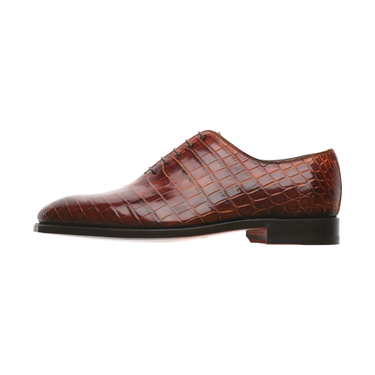 Bontoni "De La Ville" Five-Eyelet Wholecut Crocodile Oxford - SARTALE