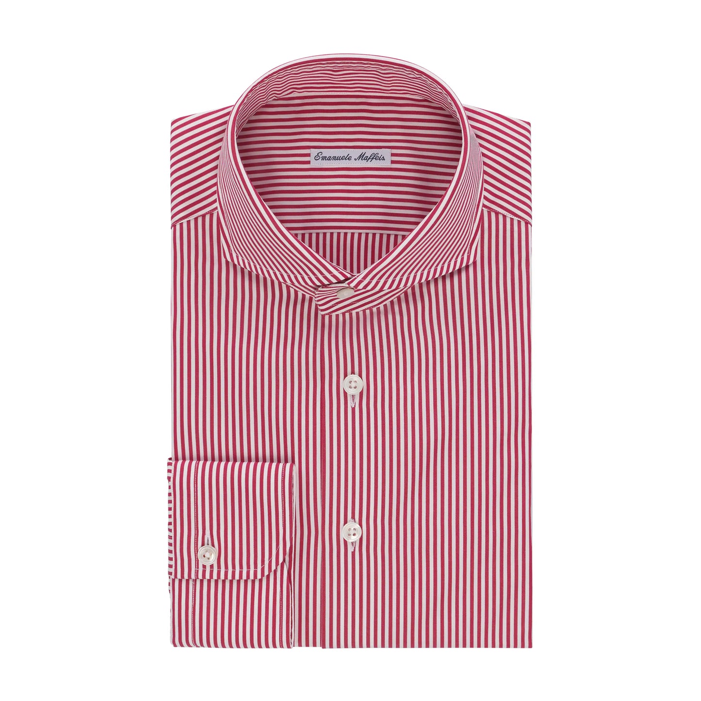 Striped Cotton Shirt in Red and White