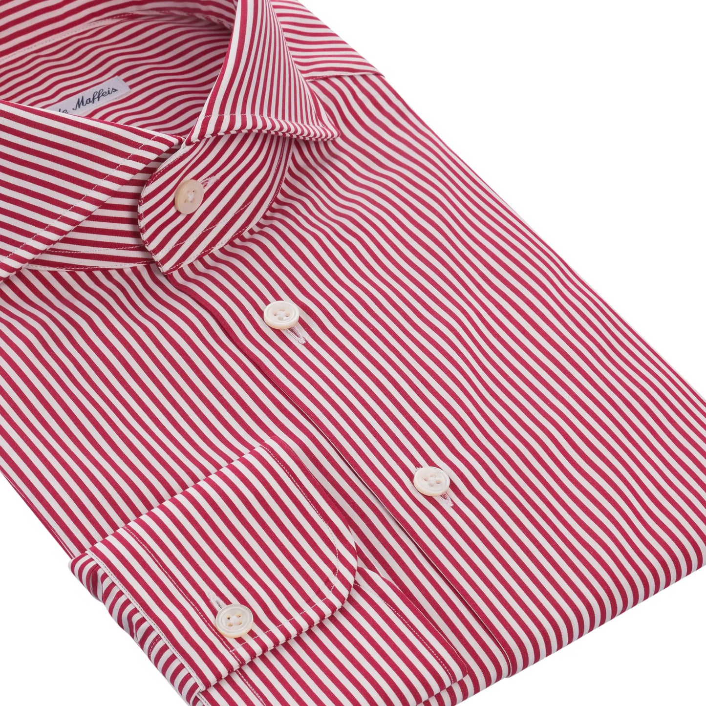 Striped Cotton Shirt in Red and White