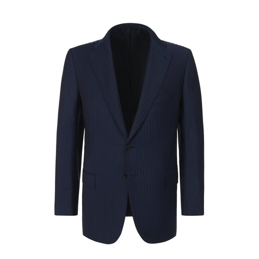 Cesare Attolini Single-Breasted Striped Wool Suit in Blue - SARTALE