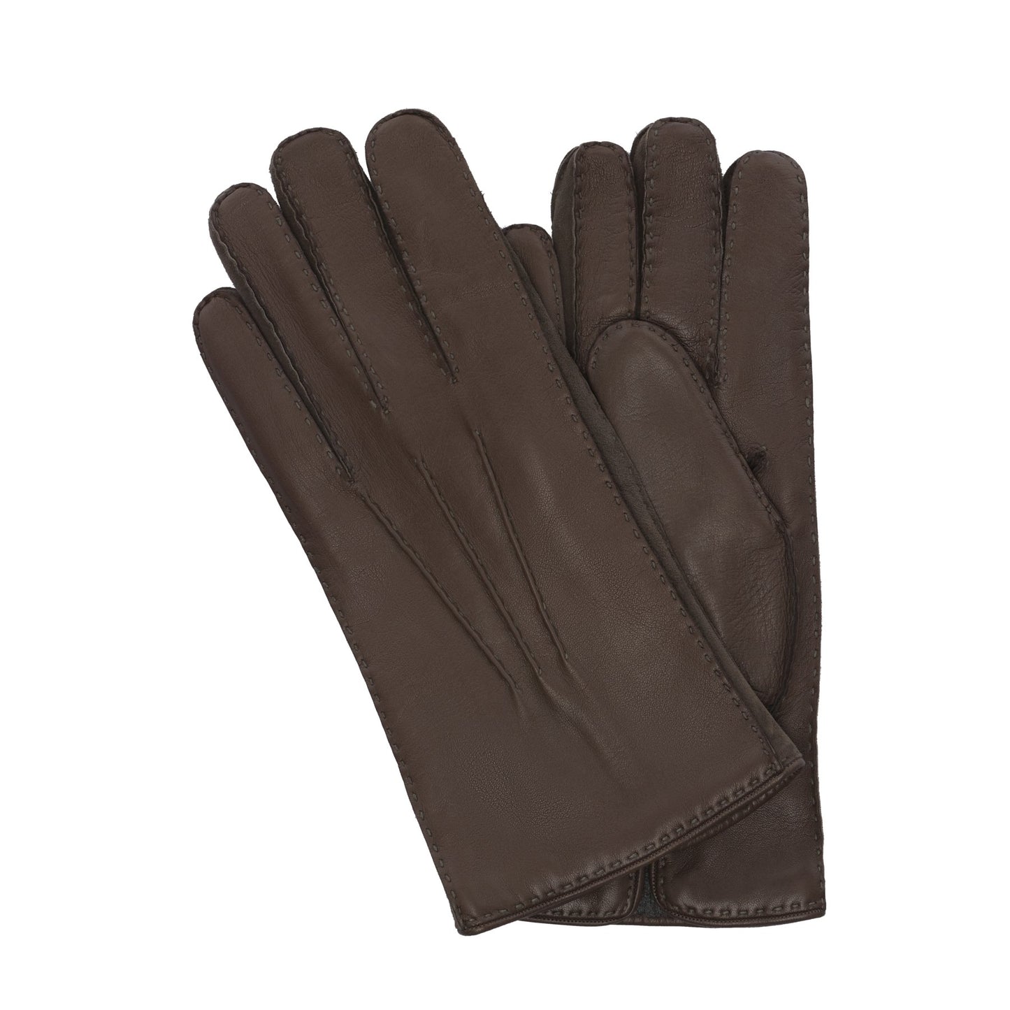 Emanuele Maffeis Cashmere-Lined Leather Gloves in Taupe - SARTALE