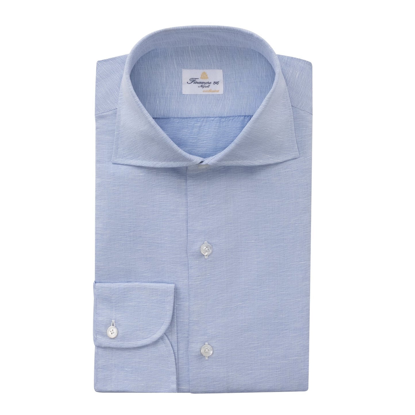 Finamore Cotton and Linen-Blend Shirt in Light Blue - SARTALE