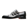 Bontoni "Excelsior" Triple-Buckle Monk with Perforated Cap Toe and Medallion - SARTALE