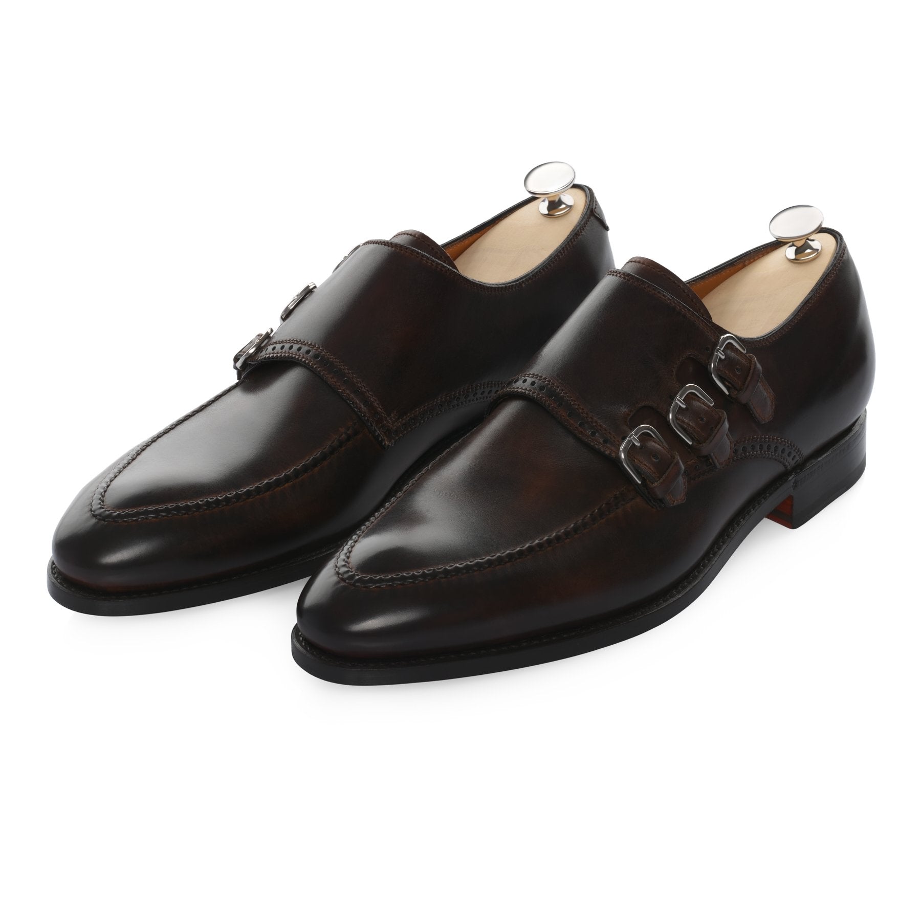 Bontoni | «Excelsior II» Triple-Buckle Monk with Hand-Stitched Details ...