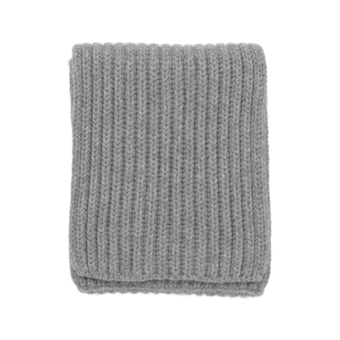 Loro Piana Ribbed Knitted Cashmere Scarf in Light Grey - SARTALE