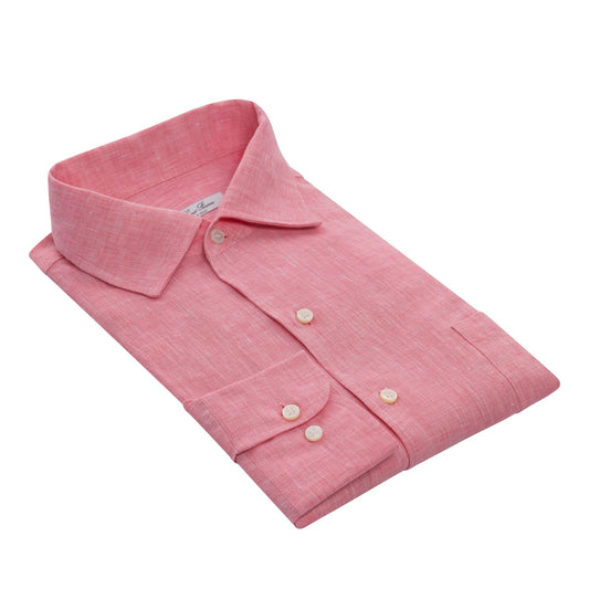 Loro Piana Linen Shirt with Chest Pocket in Pink - SARTALE
