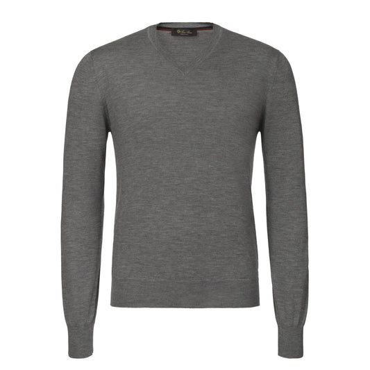V-Neck Cashmere Sweater in Grey