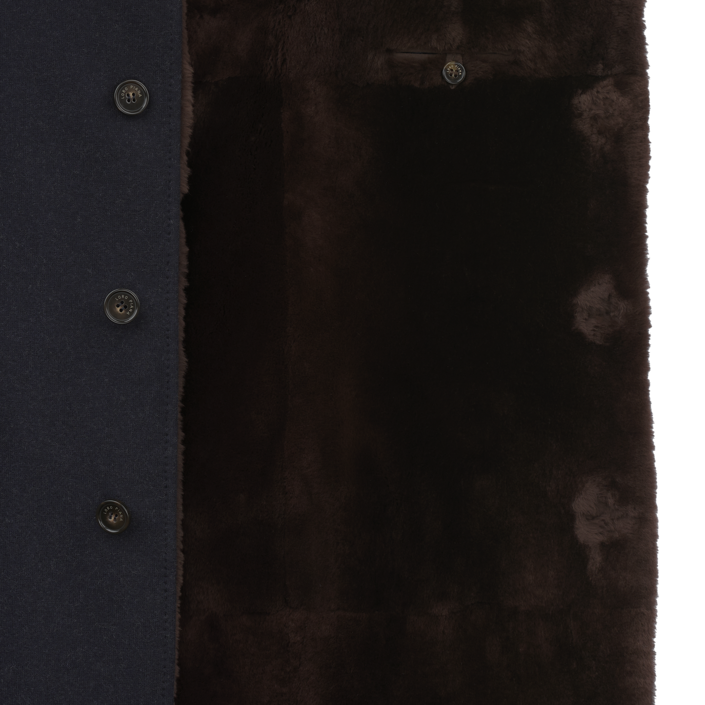 Loro Piana Cashmere-Blend Coat with Nutria Fur Lining in Dark Blue - SARTALE