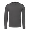 Silk-Cotton Blend Long Sleeve T-Shirt in Grey