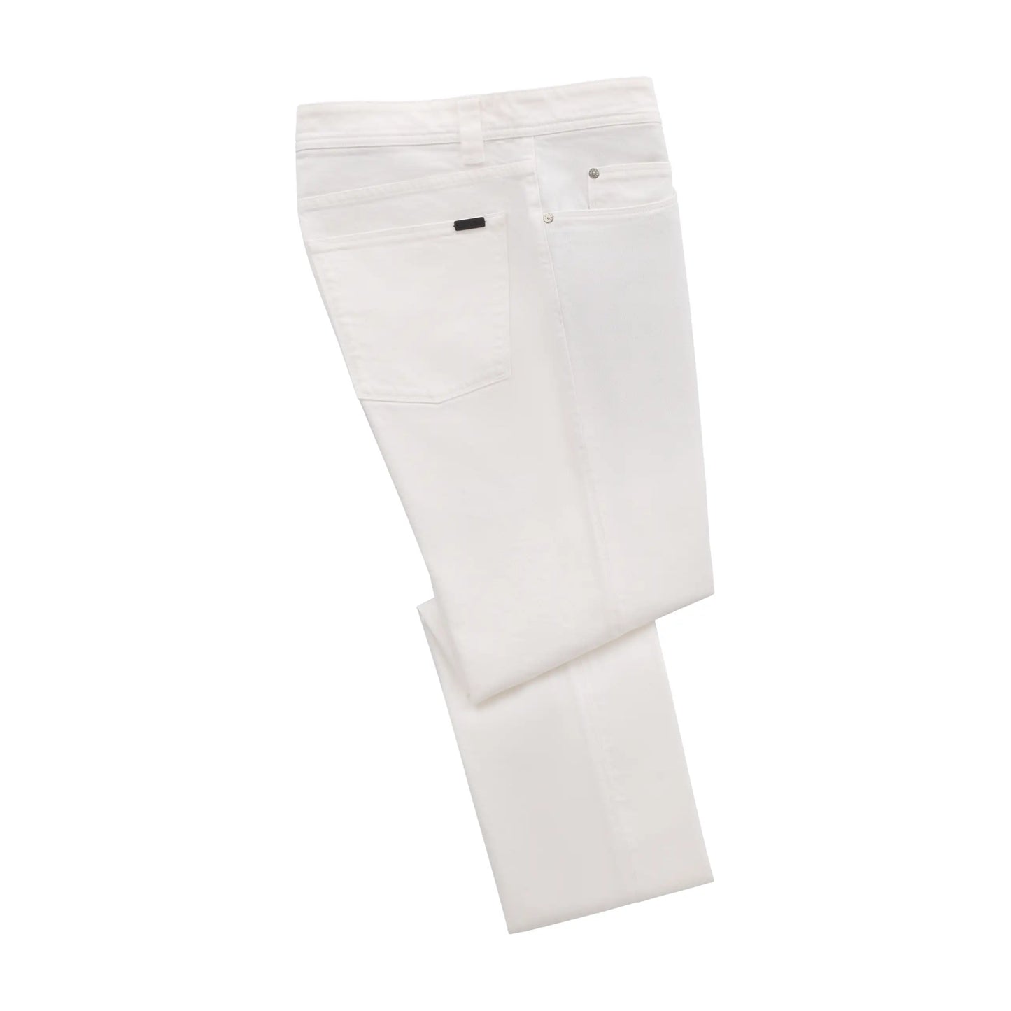 Regular-Fit Stretch-Cotton White Jeans