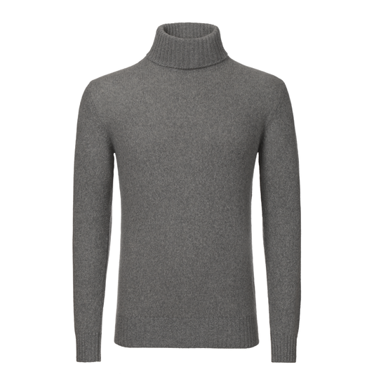 Turtleneck Knitted Cashmere Sweater in Grey