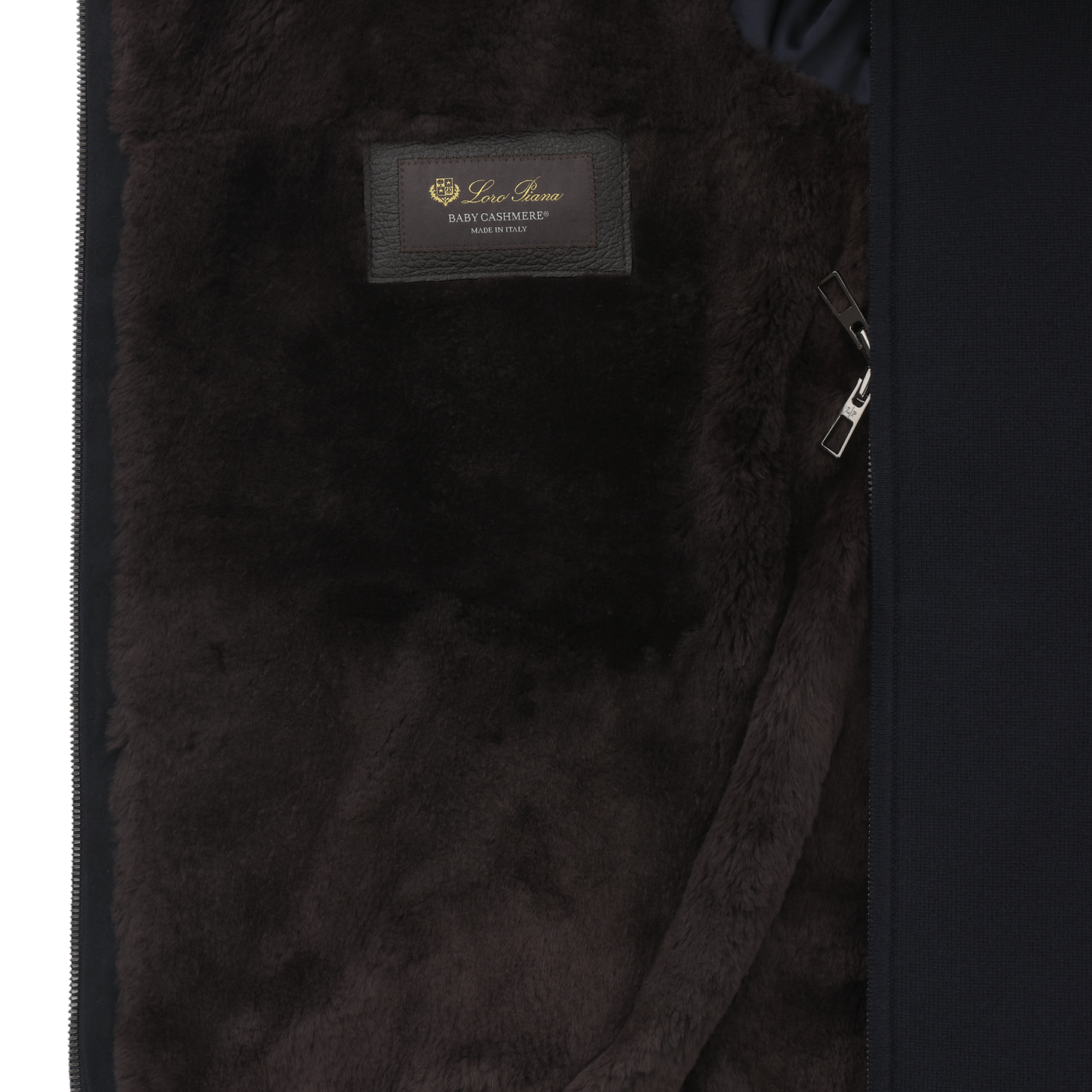Loro Piana Cashmere Bomber Jacket with Fur Lining in Dark Blue - SARTALE