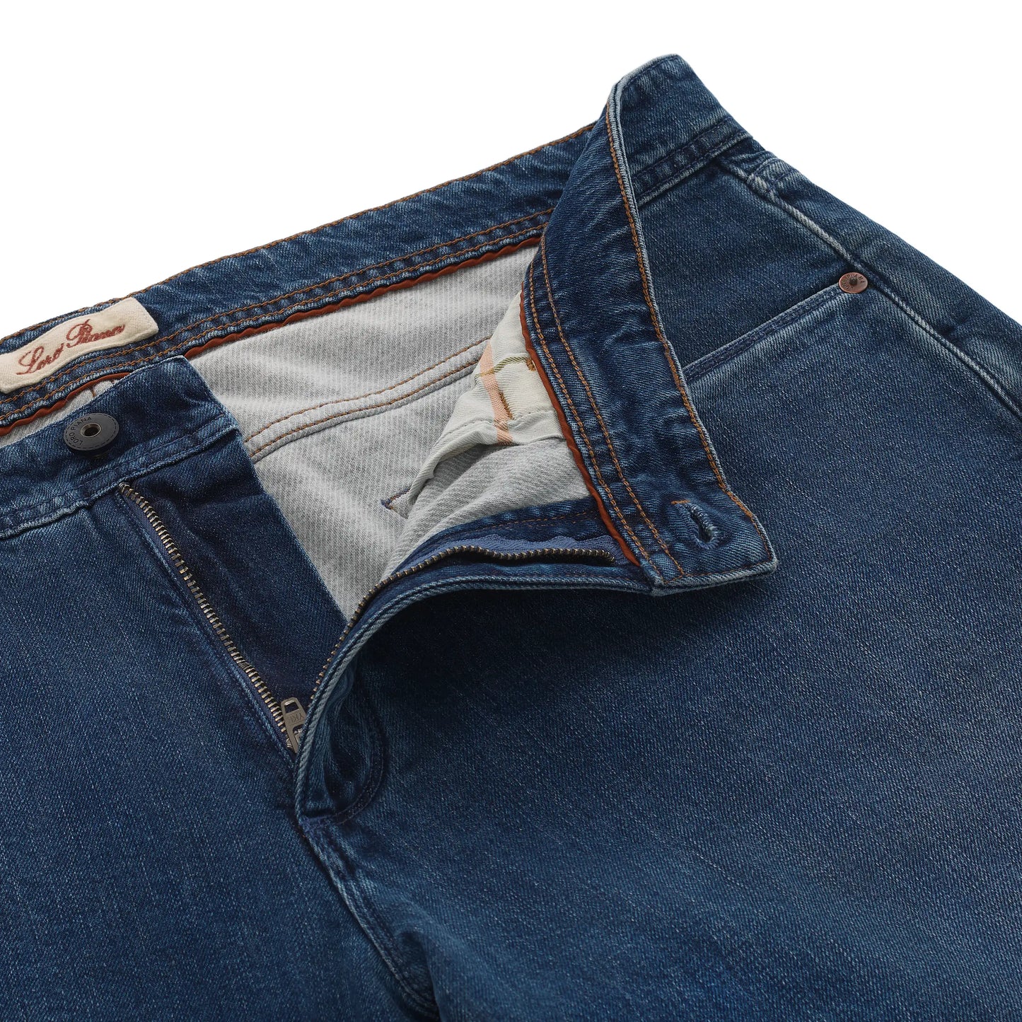 Regular-Fit Jeans mit Futter aus Baumwoll-Kaschmir-Mischung in Jeansblau