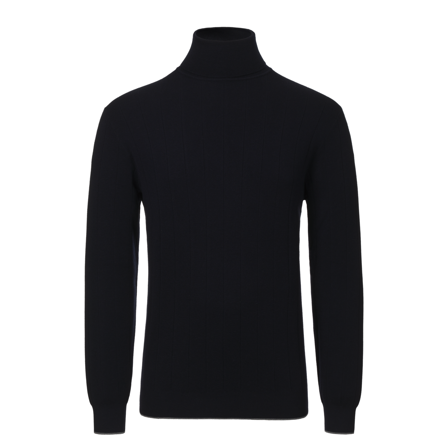 Loro Piana Turtleneck Ribbed Cashmere Sweater in Dark Blue | SARTALE