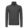 Turtleneck Cashmere and Silk-Blend Sweater in Dark Grey