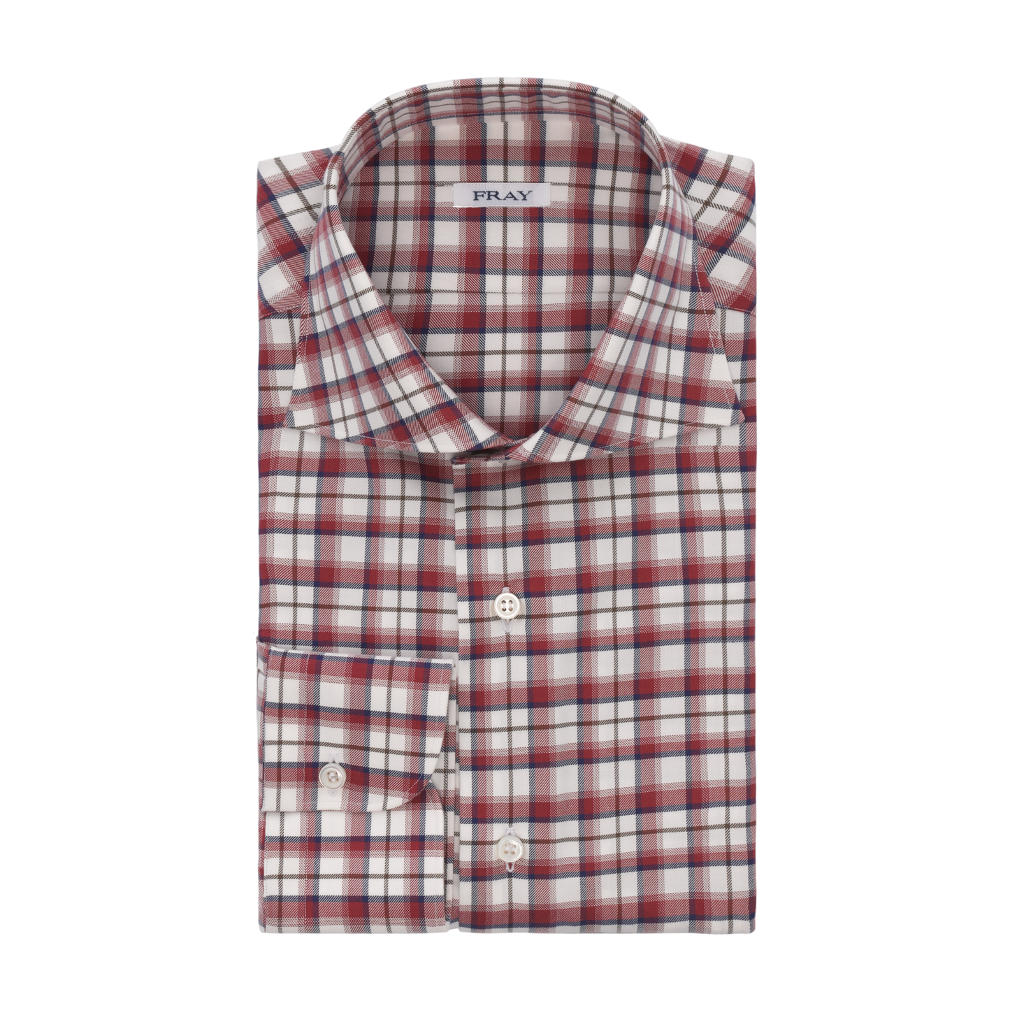 Fray Checked Cotton Shirt in Red - SARTALE