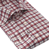 Fray Checked Cotton Shirt in Red - SARTALE