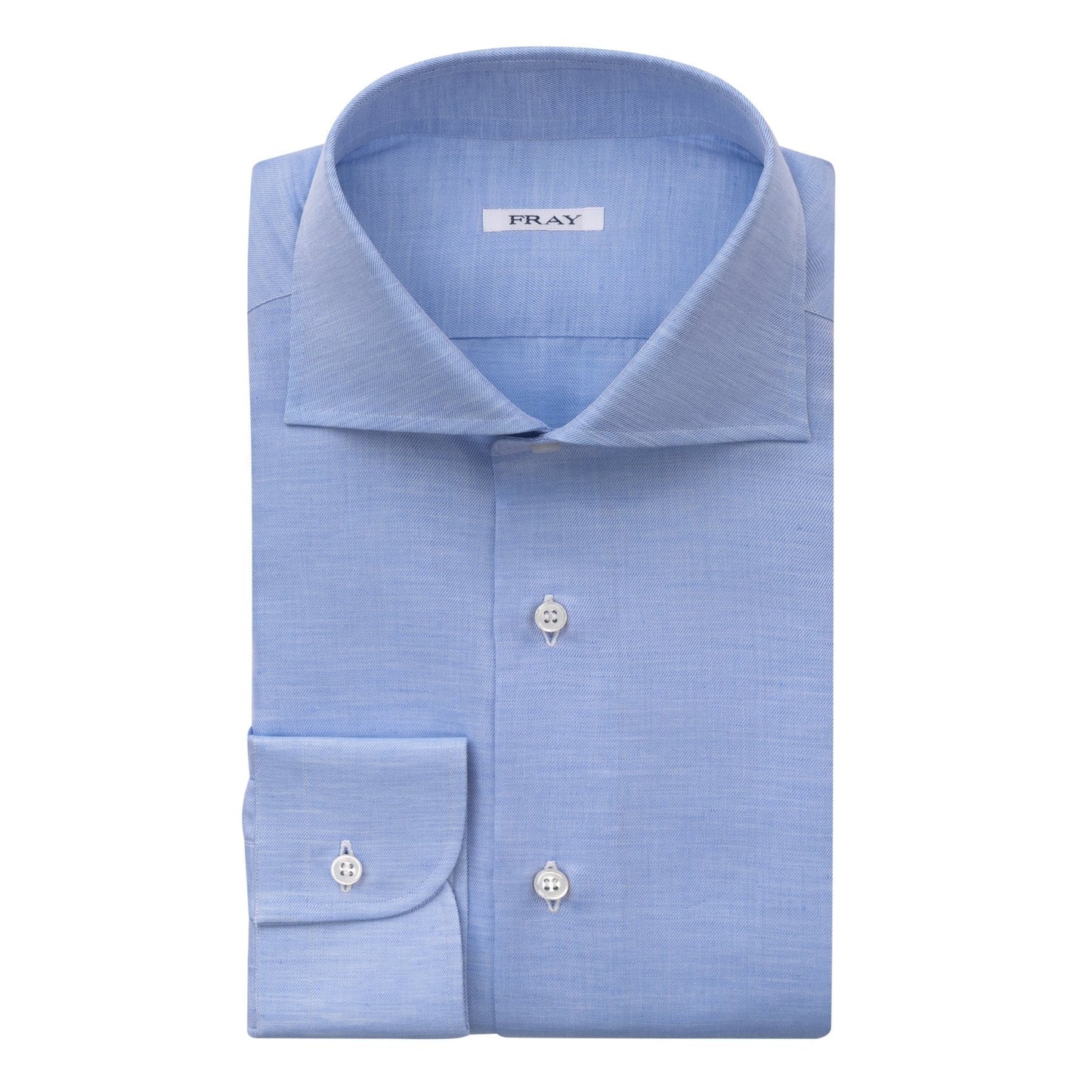 Fray Cotton and Linen-Blend Shirt in Light Blue - SARTALE