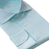 Fray Linen Shirt with Round French Cuff in Mint Green - SARTALE