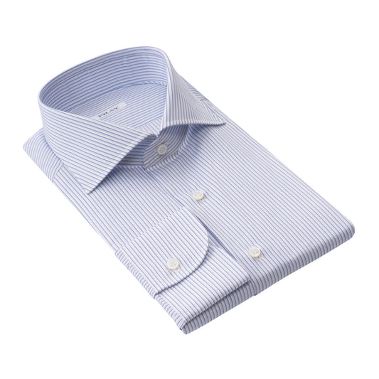 Fray Striped Cotton Shirt in Blue and White - SARTALE