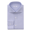 Fray Pinstriped Cotton Shirt in Blue and White - SARTALE
