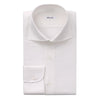 Fray Cotton and Hemp-Blend White Shirt with Round French Cuff - SARTALE