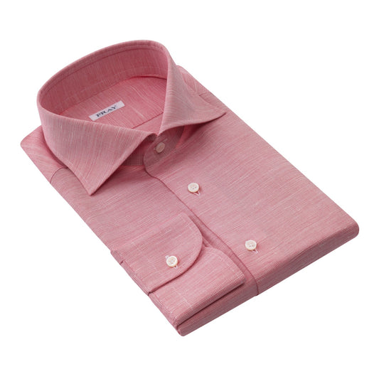 Fray Cotton and Hemp-Blend Pink Shirt with Round French Cuff - SARTALE