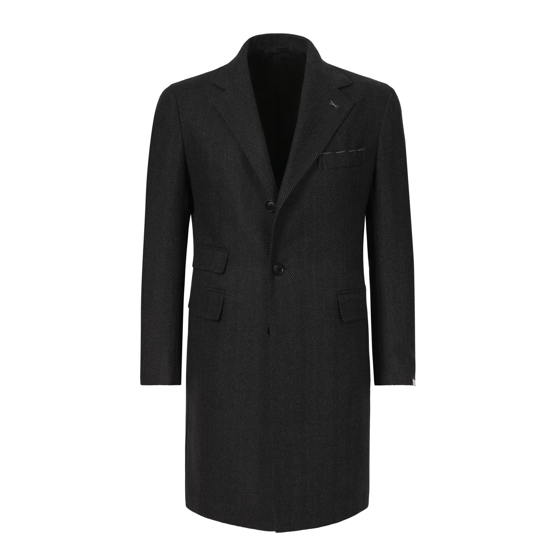 De Petrillo Single-Breasted Wool Cappotti Coat in Dark Grey ...