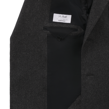 De Petrillo Single-Breasted Wool Cappotti Coat in Dark Grey. Exclusively Made for Sartale - SARTALE
