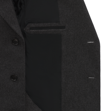 De Petrillo Single-Breasted Wool Cappotti Coat in Dark Grey. Exclusively Made for Sartale - SARTALE