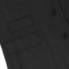 De Petrillo Single-Breasted Herringbone Wool Coat in Dark Grey. Exclusively Made for Sartale - SARTALE