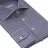 Emanuele Maffeis Checked Cotton Blue Shirt with Cutaway Collar - SARTALE